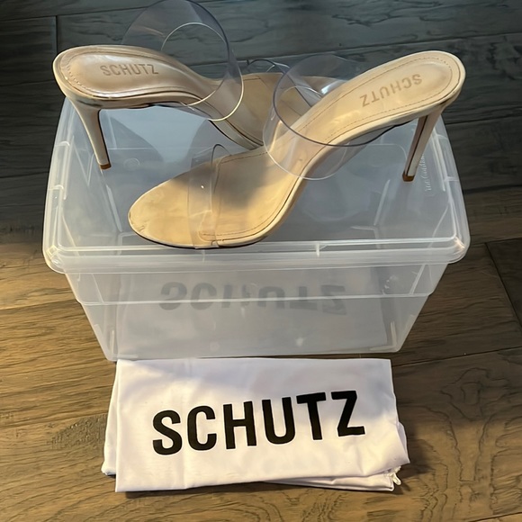 Schutz Clear Strap Sandals with cover bag - Picture 2 of 5